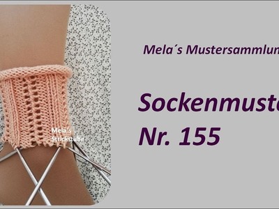 Sockenmuster Nr. 155 - Strickmuster in Runden stricken. Socks knitting pattern