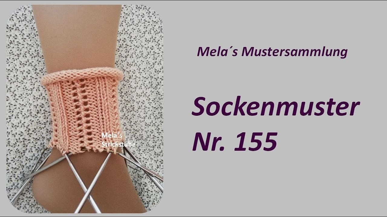 Sockenmuster Nr. 155 - Strickmuster in Runden stricken. Socks knitting pattern