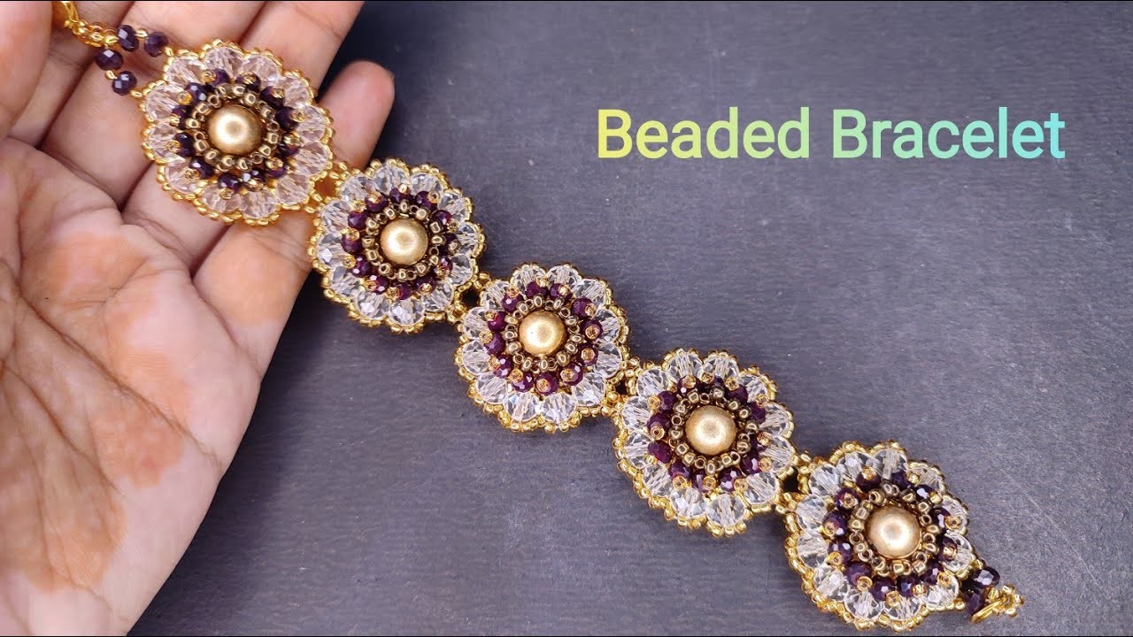 Party Wear Beaded Bracelet Tutorial. DIY