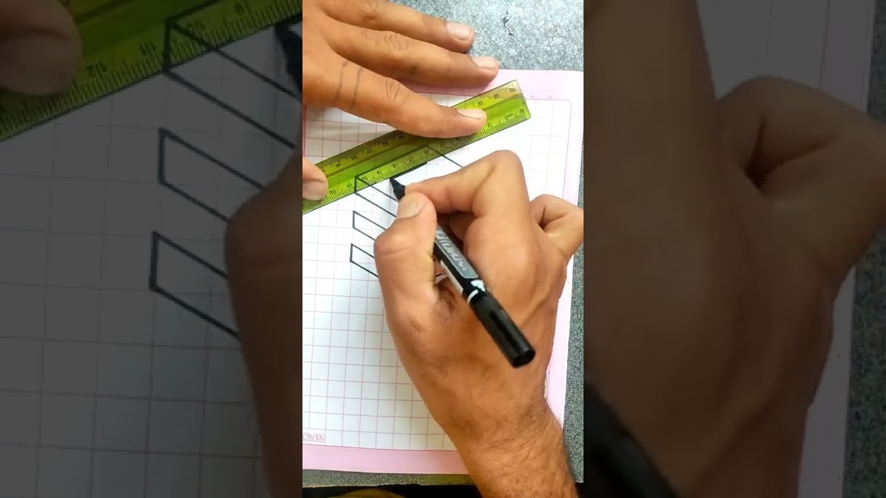 How to draw a 3D drawing. #Shorts
