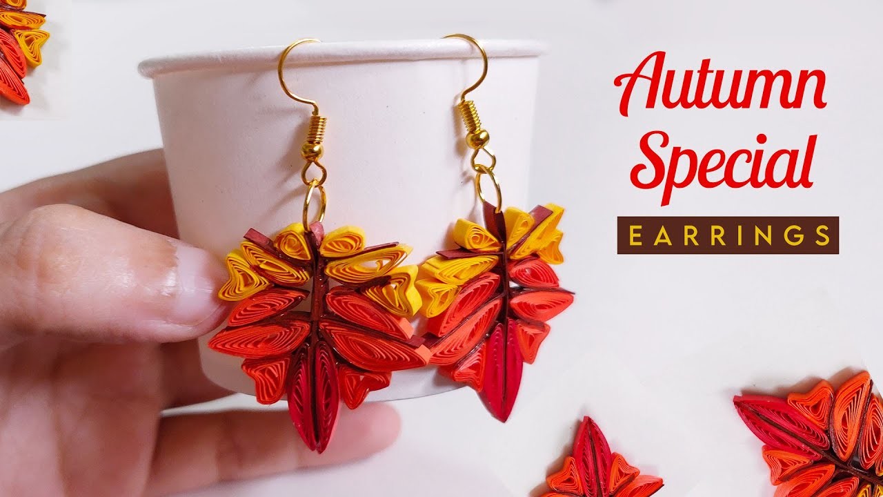 Maple Leaf Quilling Earrings ????