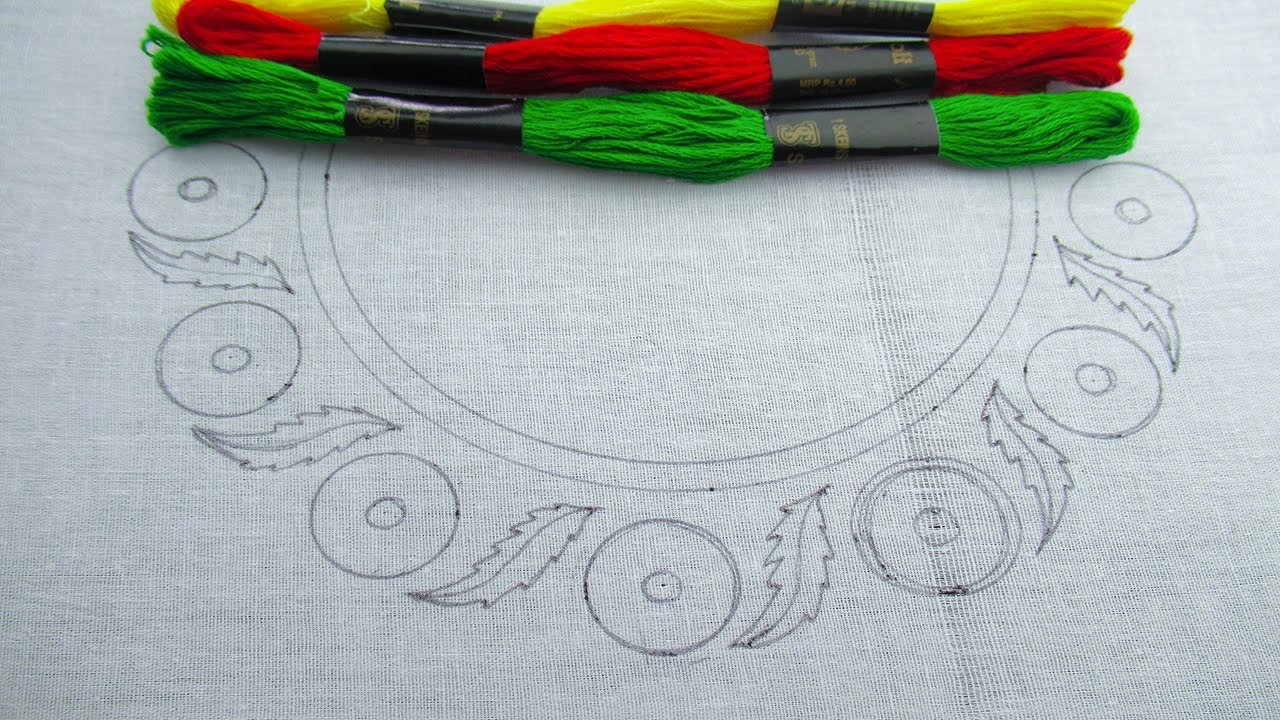 Super Unique Hand Embroidery Neckline Design For Dress Or Blause Easy Neck Embroidery Tutorial