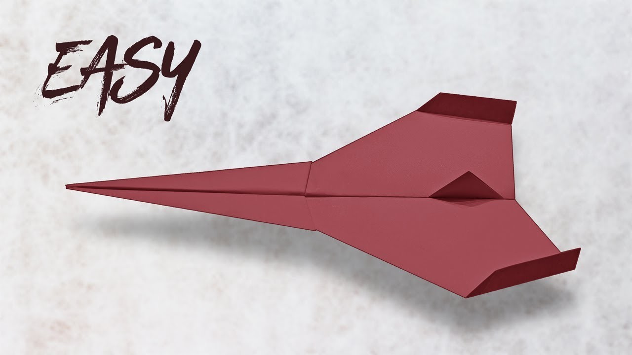 Easy paper plane flying far in the sky