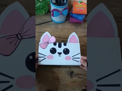 How to make paper pencil box? || DIY pencil box || paper craft || kids gift idea