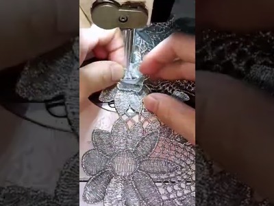 The sewing of hollow petal fabric