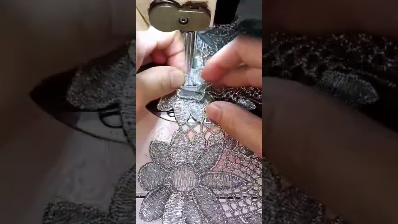 The sewing of hollow petal fabric