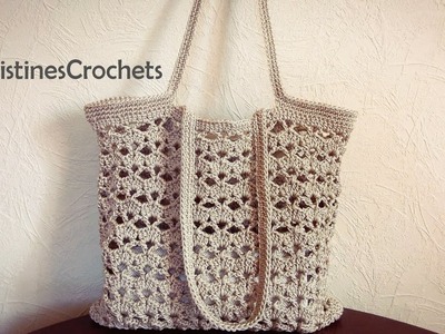 Easy Crochet Lacy Tote Bag Pattern