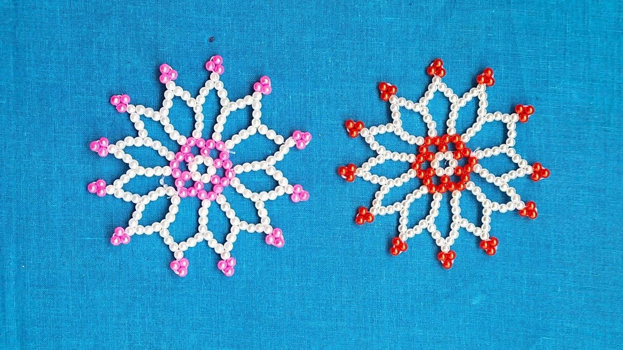 Pearl Beaded Flower | How to  Moti Flower | DIY Easy Beads Flower making | Beads Craft. Rangoli