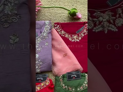 Threads festive embroidery silk kurtis