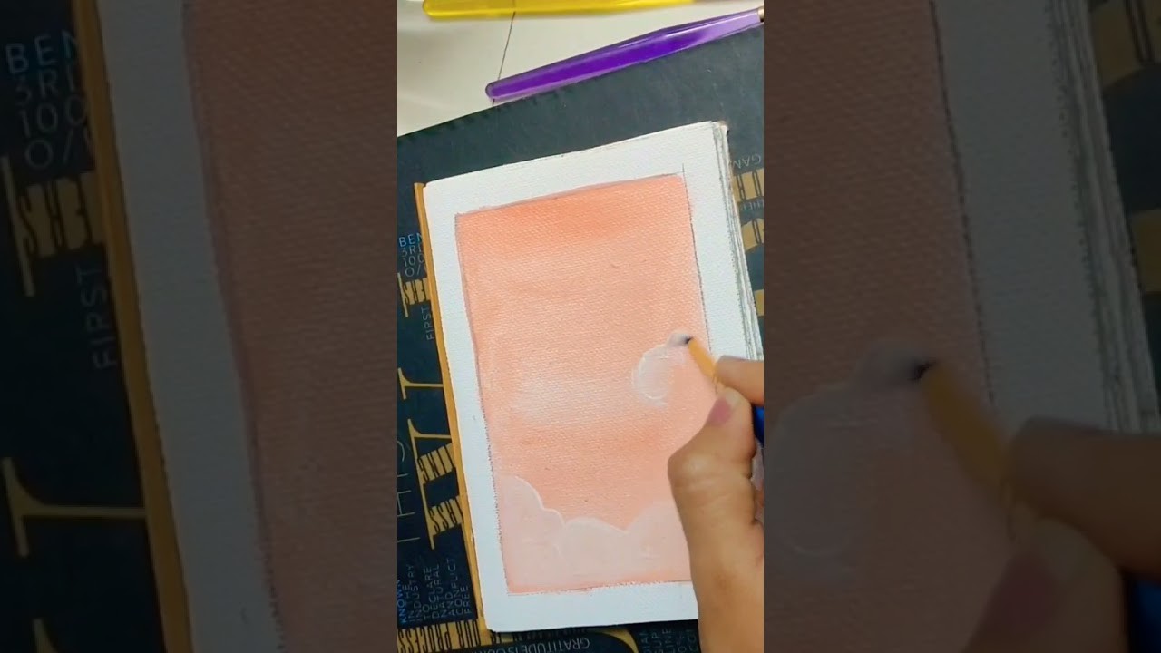 Easy watercolor sky painting on canvas