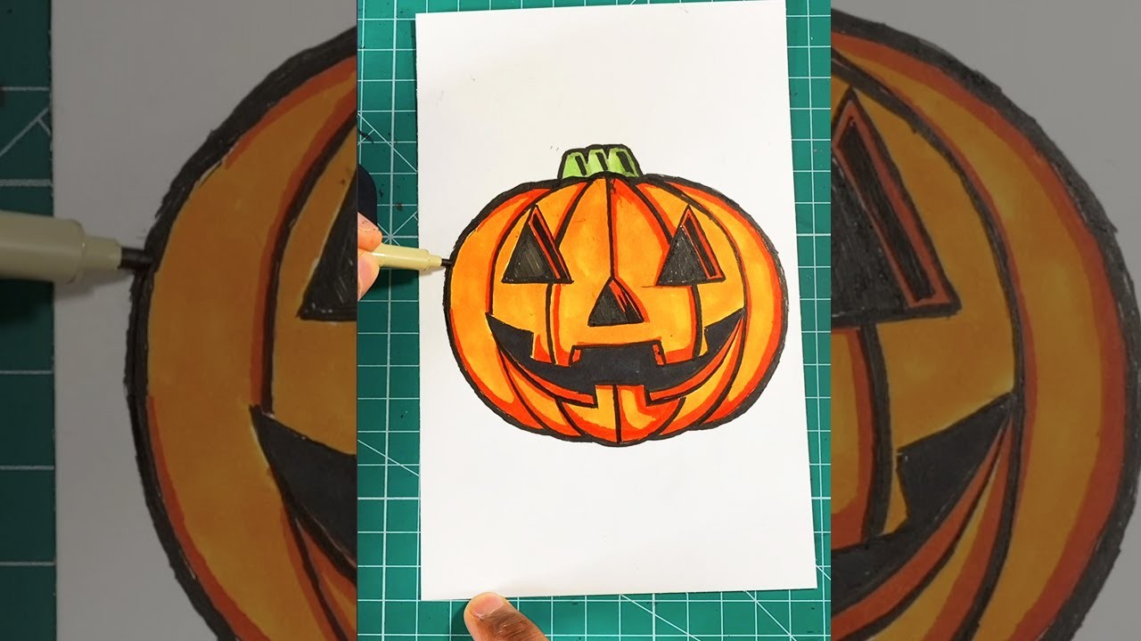 How To Draw A Pumpkin | Easy! ???? #shorts