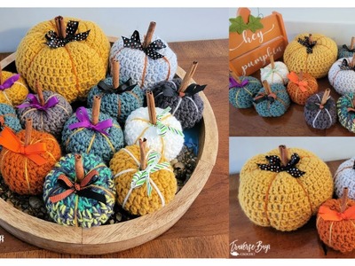 Crochet Ribbon Pumpkins
