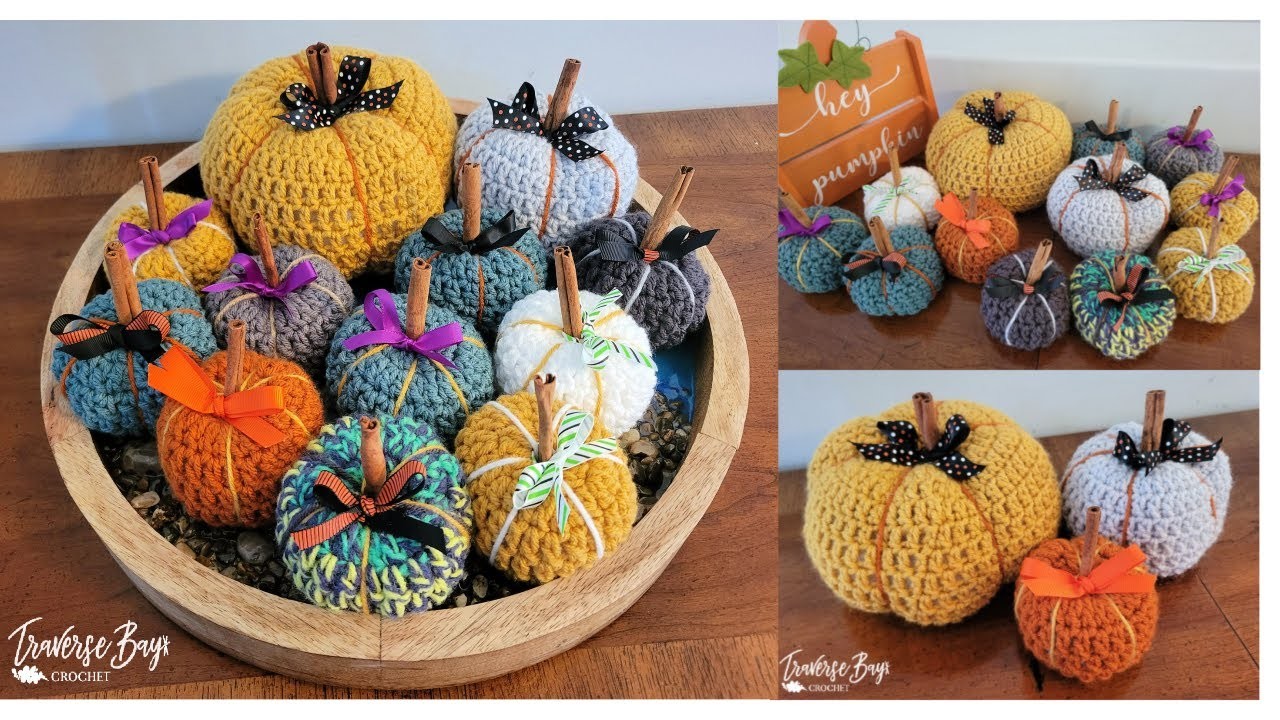 Crochet Ribbon Pumpkins