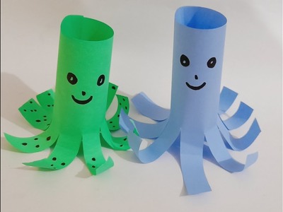 How to make easy origami paper octopus for kids