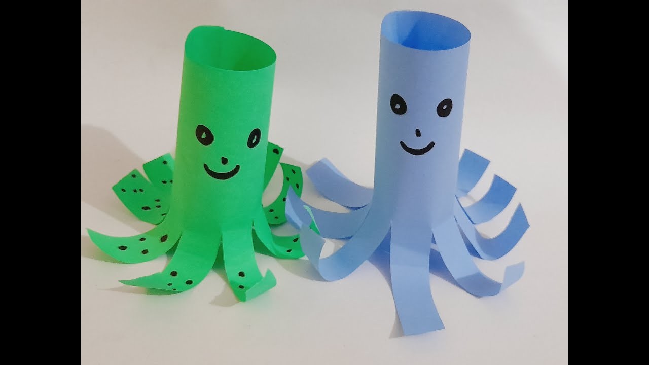 How to make easy origami paper octopus for kids