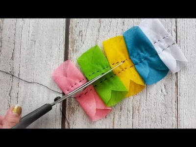 ????????So Pretty????????Amazing Art|Easy DIY Ribbon Flowers|Hand Embroidery design|Cloth Flowers|Quicky Crafts