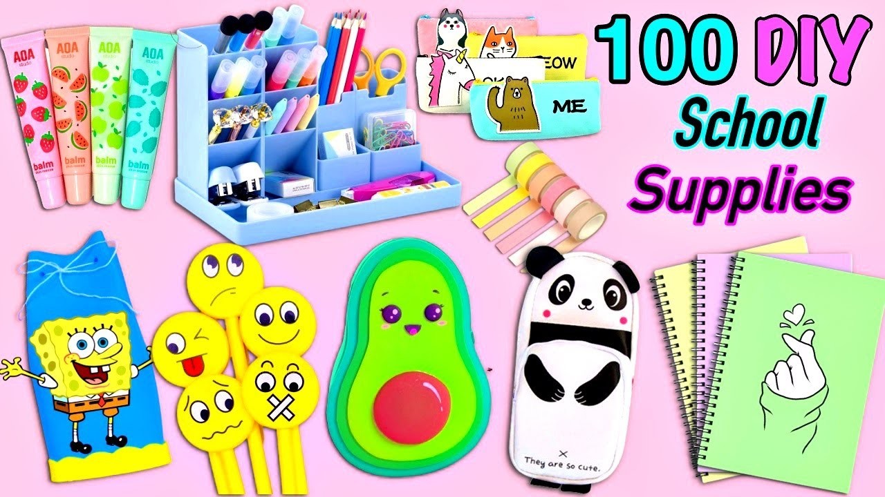 100 DIY SCHOOL SUPPLIES IDEAS - Back To School Hacks And Crafts