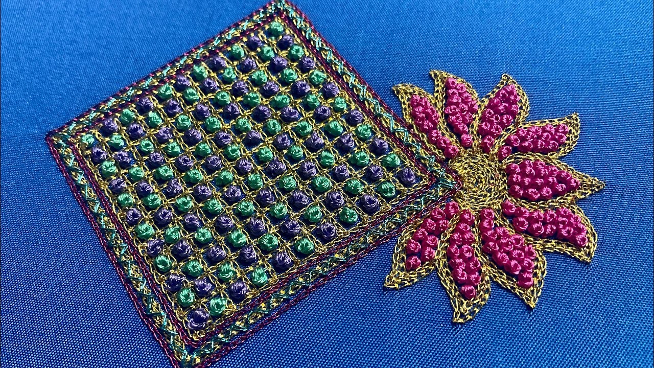 Aari embroidery free tutorial.#7. French knot embroidery