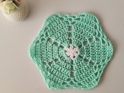 Crochet flower pattern Granny hexagon tutorial Battaniye motifi