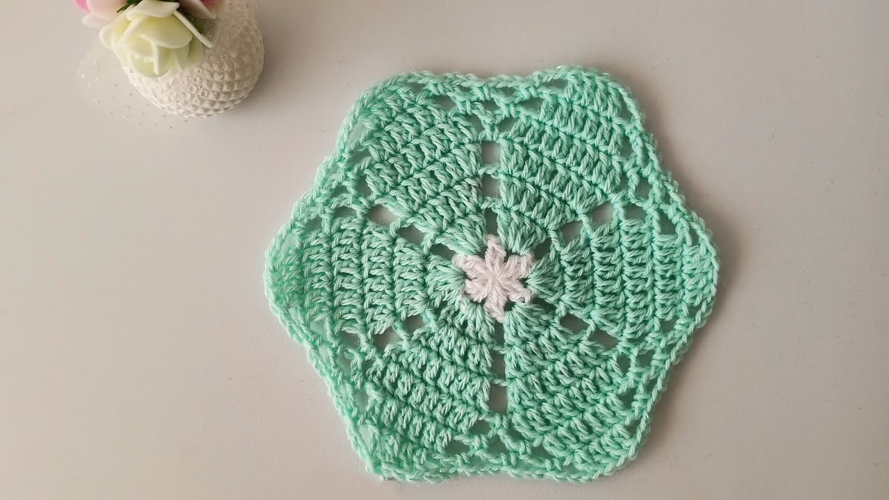 Crochet flower pattern Granny hexagon tutorial Battaniye motifi