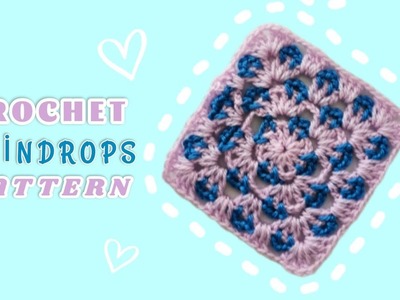 Crochet rain drops granny square || Blanket Pattern