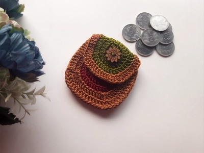 Crochet small coin pouch - step by step tutorial | How to crochet coin pouch | #Crochet