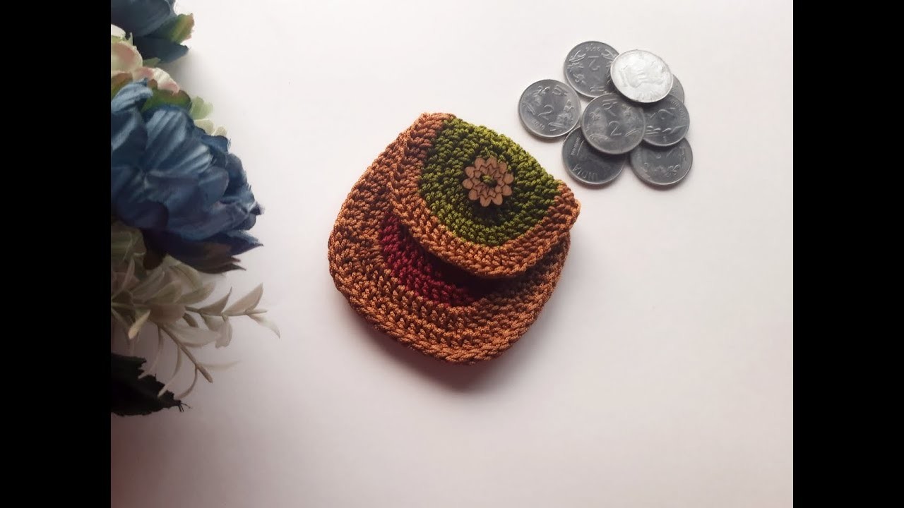 Crochet small coin pouch - step by step tutorial | How to crochet coin pouch | #Crochet