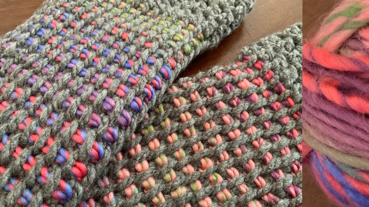 Crochet Tunisian Leg Warmers with Bulky yarn, 2 colors, Warm, Beautiful , Fast