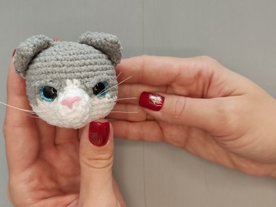 Crochet tutorial: How to make a Crocheted cat whiskers, amigurumi tutorial for beginners