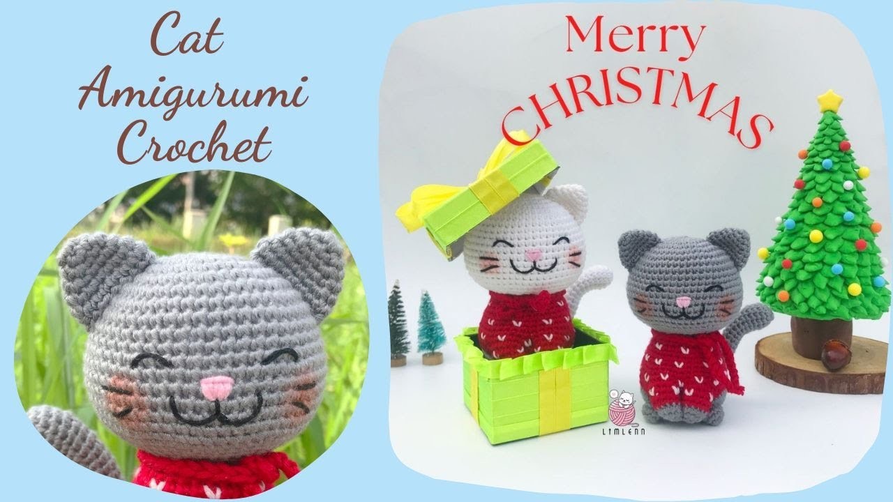 Easy Cat Amigurumi tutorial (1.4)- Crochet head and ears