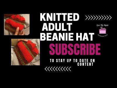 How I Knitted An Adult Beanie Hat #knitting #knitted #knittingaddict #beaniehat