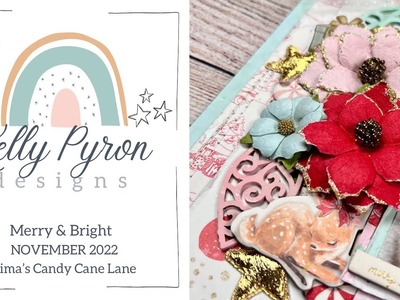 Merry & Bright | Scrapbook Layout Process | Prima Candy Cane Lane