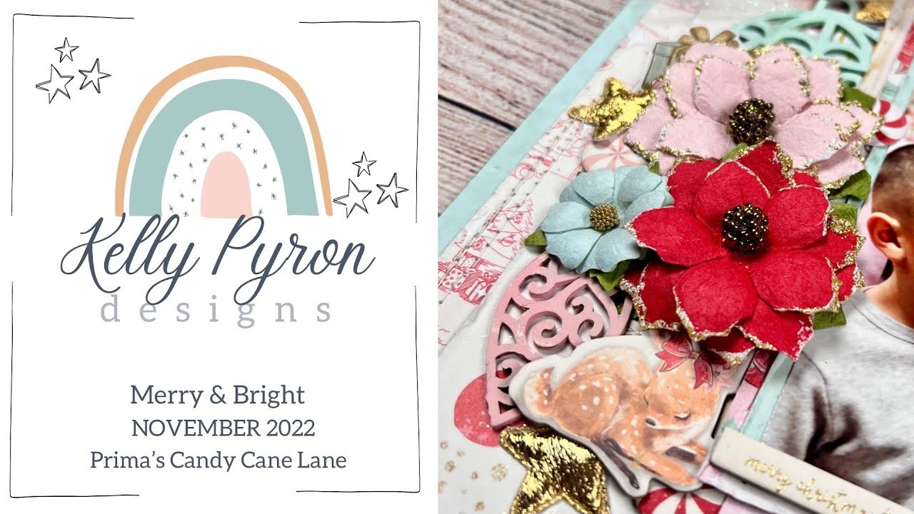 Merry & Bright | Scrapbook Layout Process | Prima Candy Cane Lane