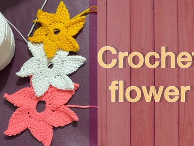 Quick crochet- super easy to knit this simple and beautiful flower. #crochet #knitting