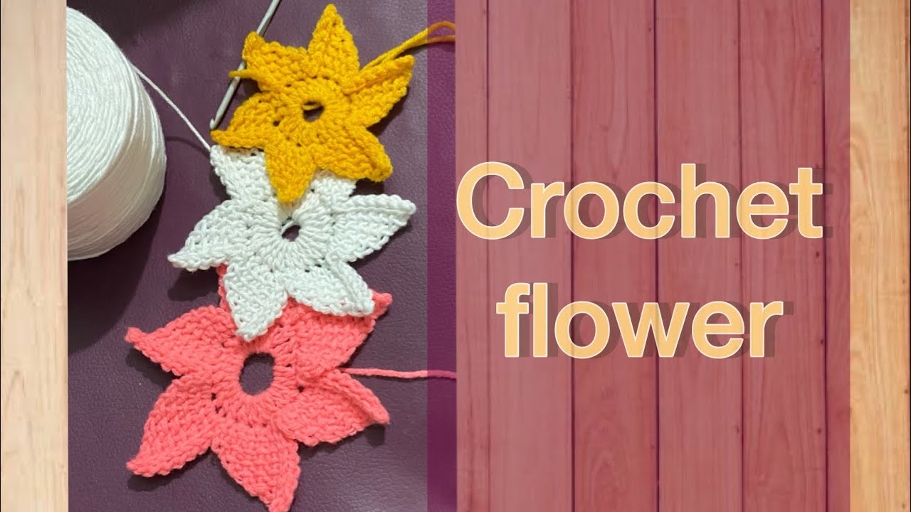 Quick crochet- super easy to knit this simple and beautiful flower. #crochet #knitting