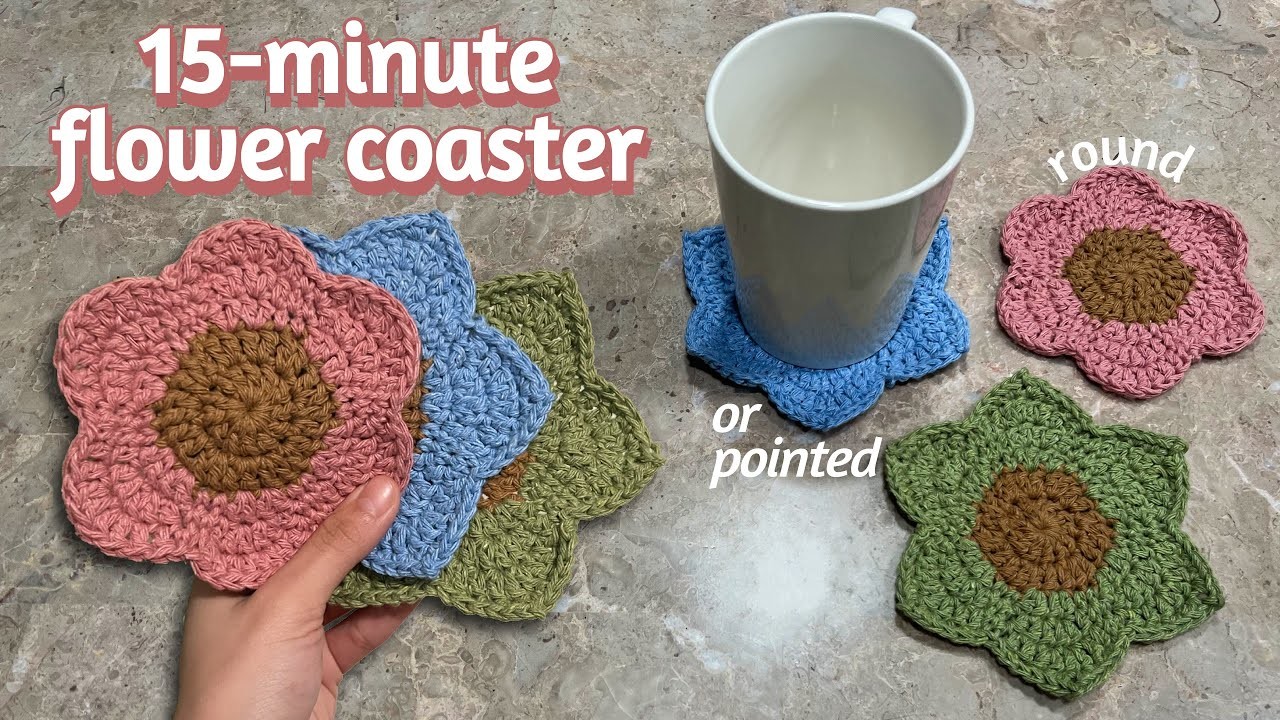 Quick & Easy Crochet Flower Coaster Tutorial | Beginner-Friendly
