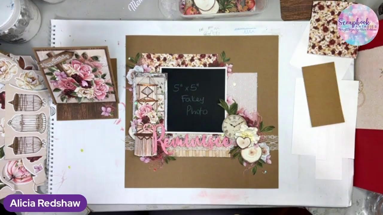 Shabby Chic Scrapbooking Layout Class with Alicia Redshaw using the Lemoncraft Memories Collection