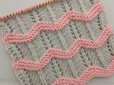 Tarifi İstenen İki Renkli Ajurlu Bebek Yeleği Yapımı ✅ #knit #crochet