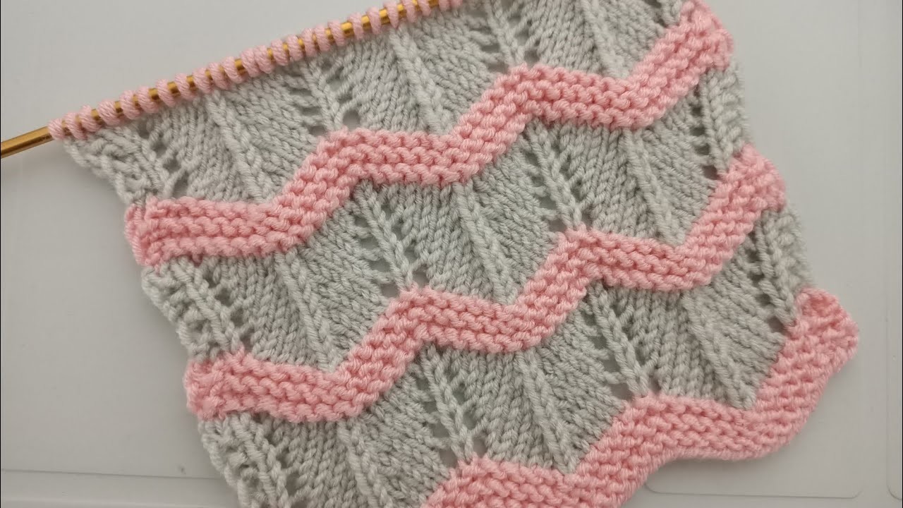 Tarifi İstenen İki Renkli Ajurlu Bebek Yeleği Yapımı ✅ #knit #crochet