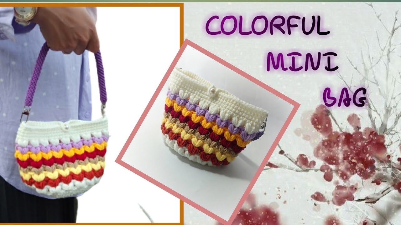 Tutorial tas mini colorful rajut simple ||colorful crochet mini bag tutorial suitable for beginners