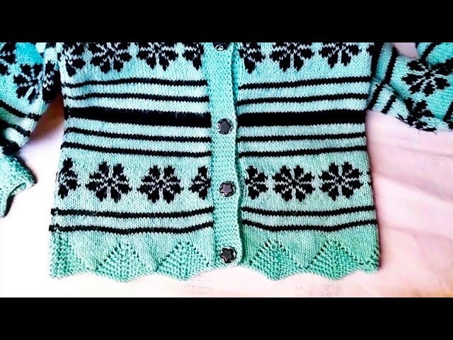 Two colour cardigan knitting design | Ladies Cardigan Design | Girls Sweater Design | Sweater Design