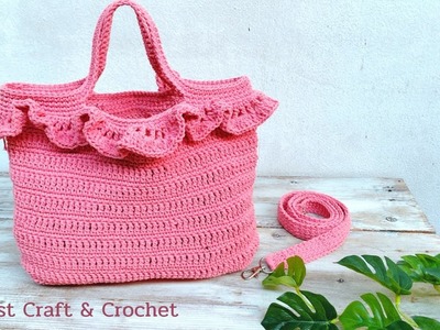 ???? Very Cute Crochet Tote Bag  | How to Crochet bag for beginners.@augustcraftcrochet