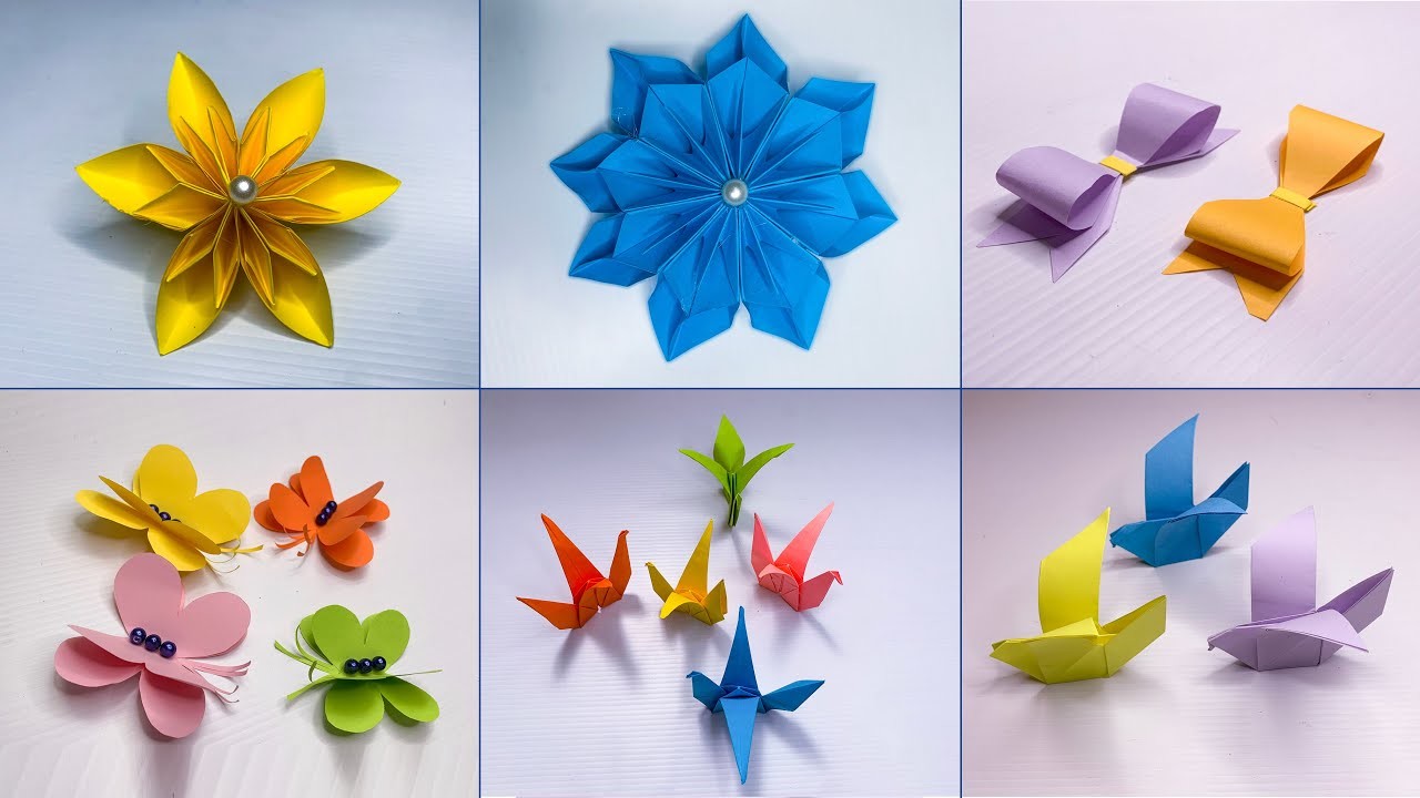 How to make Origami from color paper tutorial | DIY Paper Flowers