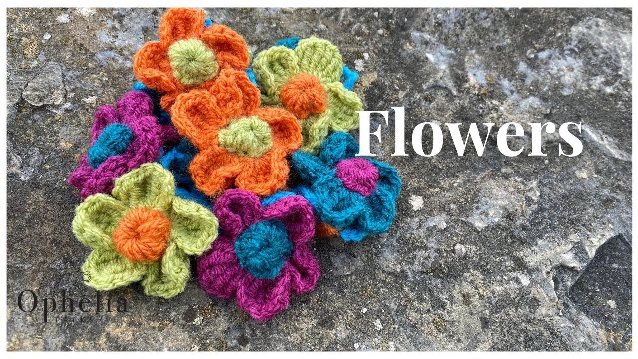 CROCHET FLOWER TUTORIAL. Jam Jar Happiness Flowers. Ophelia Talks Crochet