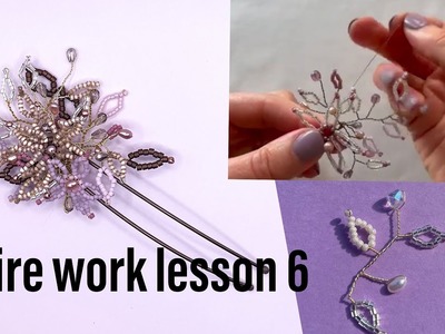 Making a Beaded hair pin. lesson 6
