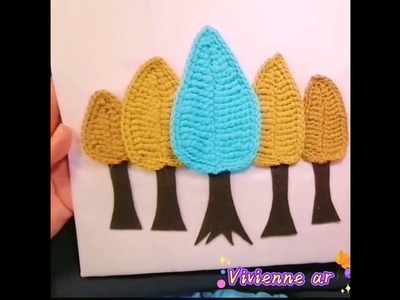 Crochet leaf Art 钩织画, short