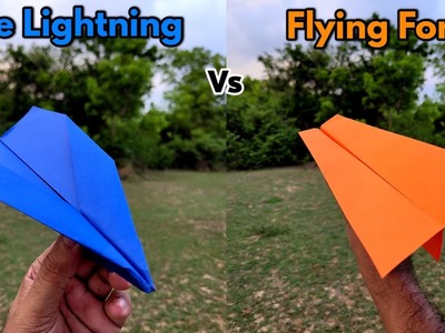 Blue Lightning vs Flying Force Paper Airplanes Flying Comparison and Making