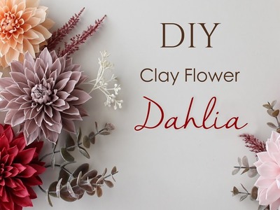 【DIY】100均樹脂粘土でダリアの花の作り方。How to make clay flower Dahlia