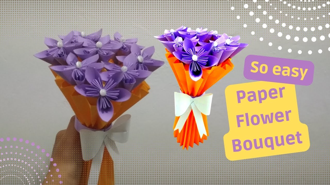How to make Paper Flower Bouquet | So easy Paper Flower Vase | Diy Paper Craft