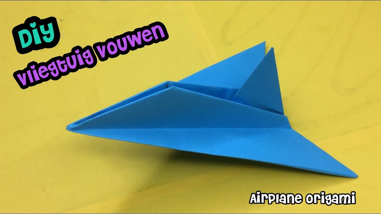 ★ VOUWEN MET PAPIER: VLIEGTUIG ★ knutselen. origami zonder lijm!